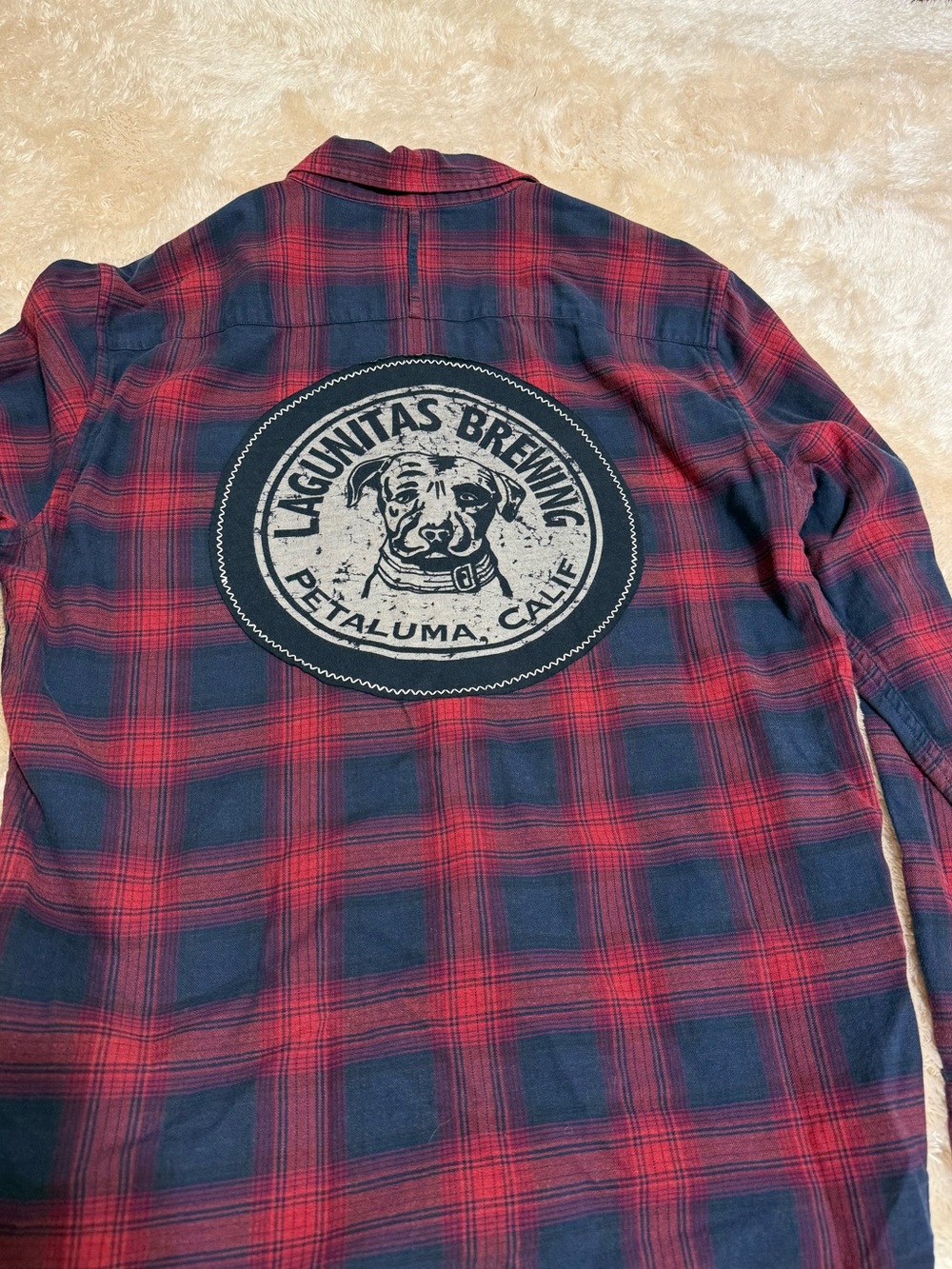 Banana Republic Red & Navy Plaid Button-Up Shirt - MadAndie Upcycle